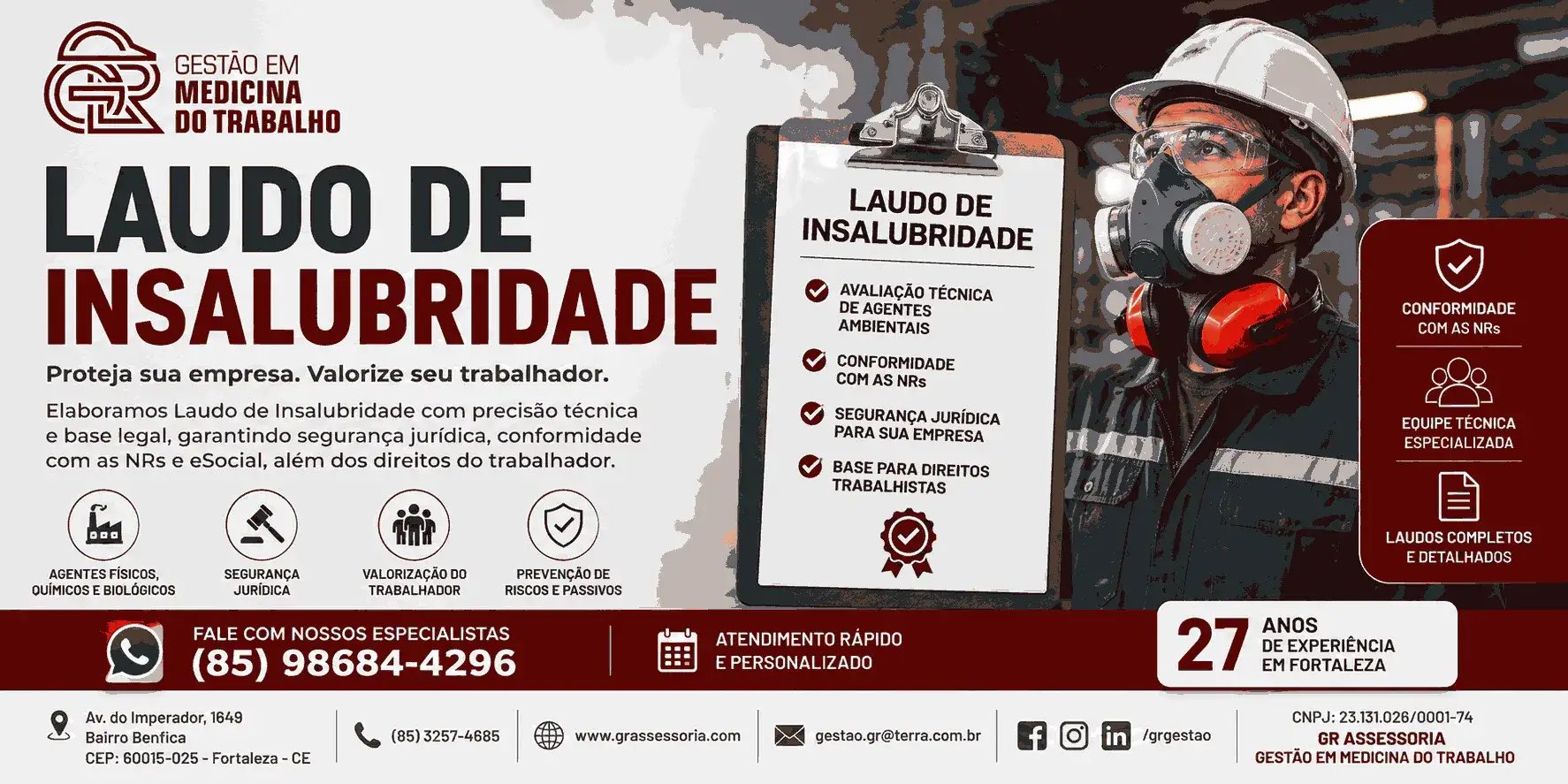 Laudo de insalubridade em Fortaleza para avaliação de agentes nocivos no ambiente de trabalho
