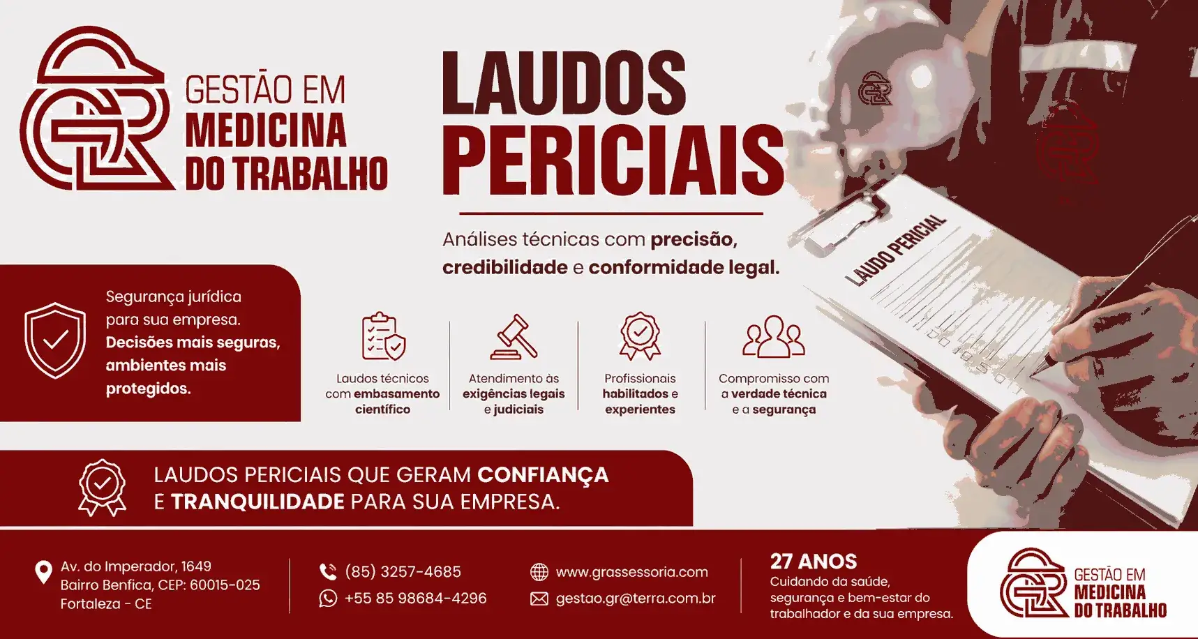 Laudos periciais em Fortaleza para avaliação técnica de condições ocupacionais